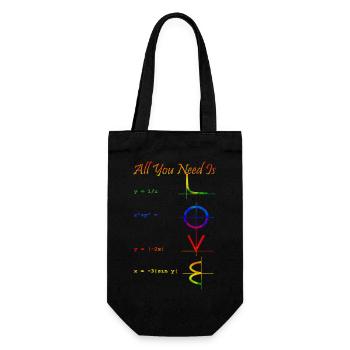 all you need is love amore Blumen Frauen Mädchenmode - Geschenkbeutel für Flaschen - Schwarz - Vorne