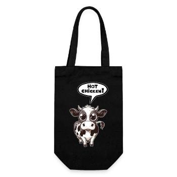 Vache bulle de dialogue Poulet chaud - Sac à bouteille - noir - Devant