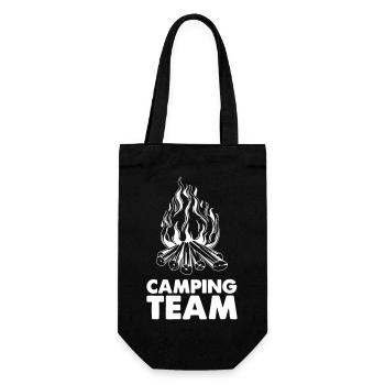 camping team lagerfeuer - Geschenkbeutel für Flaschen - Schwarz - Vorne