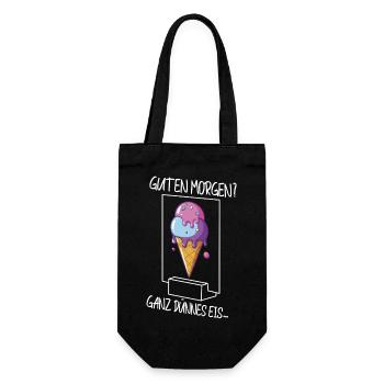 Guten Morgen ganz dünnes Eis Wortwitz Humor - Geschenkbeutel für Flaschen - Schwarz - Vorne