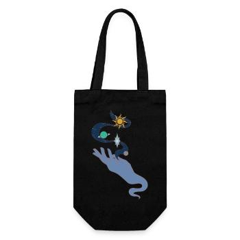 Universe in hand colour - Geschenkbeutel für Flaschen - Schwarz - Vorne