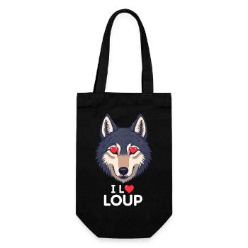I love wolf - Gift Bag for Bottles - black - Front