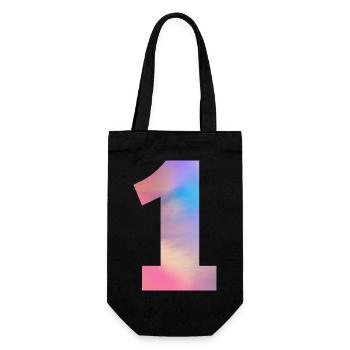 Numéro 1 coloré - Sac à bouteille - noir - Devant