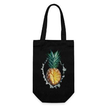Ananas - Geschenkbeutel für Flaschen - Schwarz - Vorne