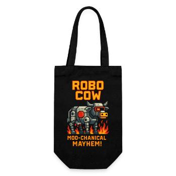 Robo Cow Moo-chanical Mayhem Pixel - Geschenkbeutel für Flaschen - Schwarz - Vorne