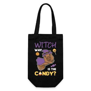 Capybara Hexen Witch way is the candy Happy - Gift Bag for Bottles - black - Front