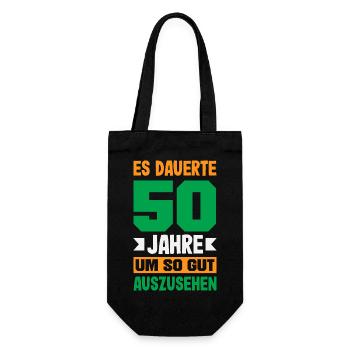 Lustiges 50. Geburtstag Geburtstagsshirt Geschenk - Geschenkbeutel für Flaschen - Schwarz - Vorne
