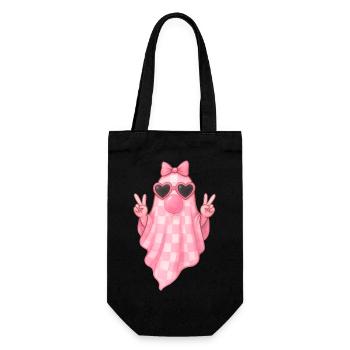 Süßer Pink Geist Halloween Design - Geschenkbeutel für Flaschen - Schwarz - Vorne