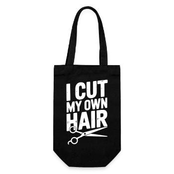 Ich schneide mir selbst die Haare - Geschenkbeutel für Flaschen - Schwarz - Vorne