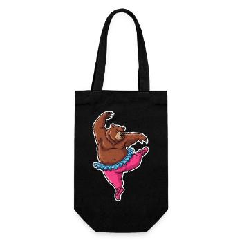 Cadeau de bande dessinée d’ours de ballet - Sac à bouteille - noir - Devant