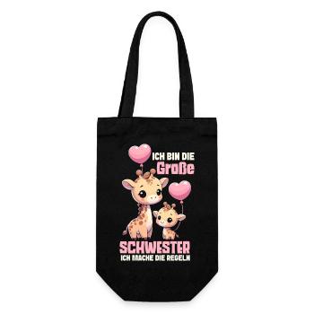 I'm the big sister I make the rules - Gift Bag for Bottles - black - Front