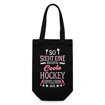 So sieht eine coole Hockeyspielerin aus Hockey - Geschenkbeutel für Flaschen - Schwarz - Vorne