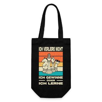 Schachspieler Geschenke Schach Zubehör Schachbrett - Geschenkbeutel für Flaschen - Schwarz - Vorne