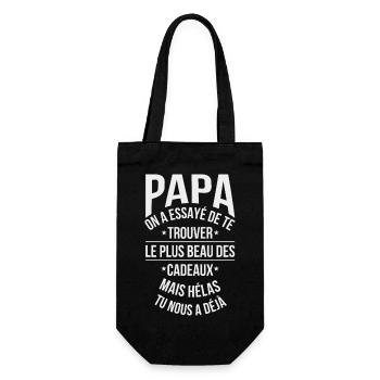 Daddy We Tried To Find More Beautiful Gifts - Gift Bag for Bottles - black - Front