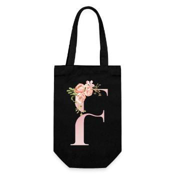 F florale pastel romantique - Sac à bouteille - noir - Devant