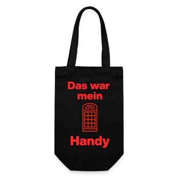 Das war mein Handy – Retro Call! Damals, früher  - Geschenkbeutel für Flaschen - Schwarz - Vorne