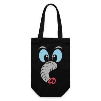 Éléphant | Déguisement de carnaval en costume de grand visage - Sac à bouteille - noir - Devant