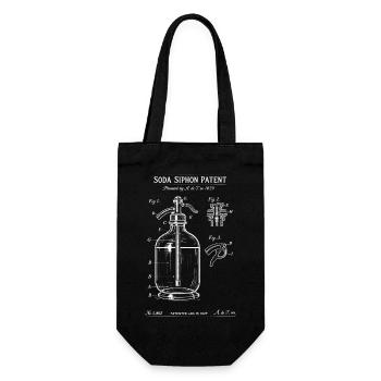 Soda Siphon Patent Blueprint - Gift Bag for Bottles - black - Front