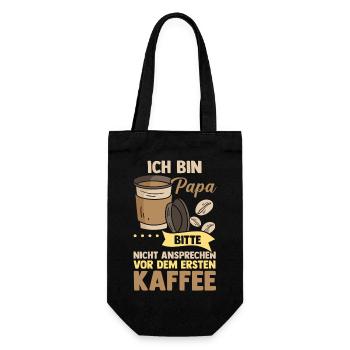 Café, Fête des pères, Papa - Sac à bouteille - noir - Devant