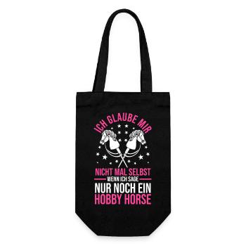 Steckenpferd Hobbyhorse Hobby Horsing - Geschenkbeutel für Flaschen - Schwarz - Vorne