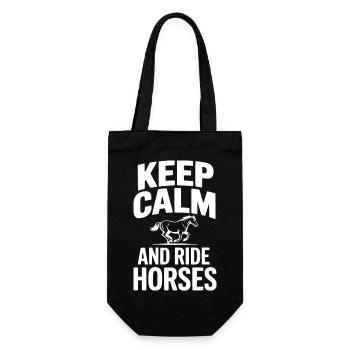 Keep Calm and Ride Horses - Gift Bag for Bottles - black - Front