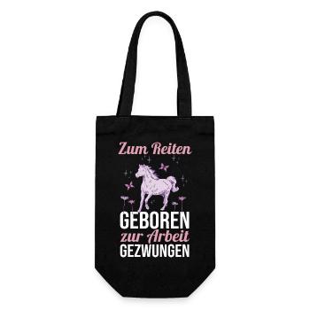 Reiten Pferdeliebhaber Reiterhof Pferde - Geschenkbeutel für Flaschen - Schwarz - Vorne
