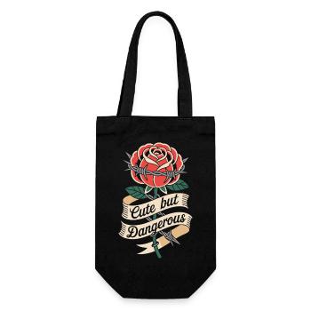 Süß Aber Gefährlich Cute Kawaii Aesthetic Katze - Gift Bag for Bottles - black - Front
