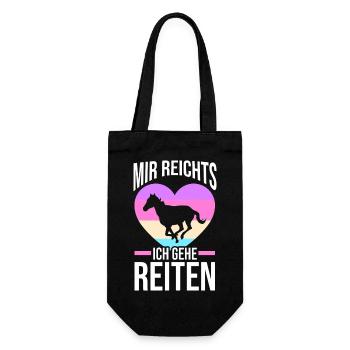 Reiten Pferdeliebhaber Reiterhof Pferde - Geschenkbeutel für Flaschen - Schwarz - Vorne