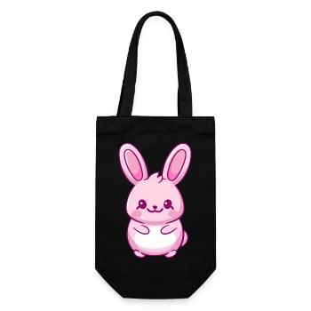 lapin kawaii mignon - Sac à bouteille - noir - Devant