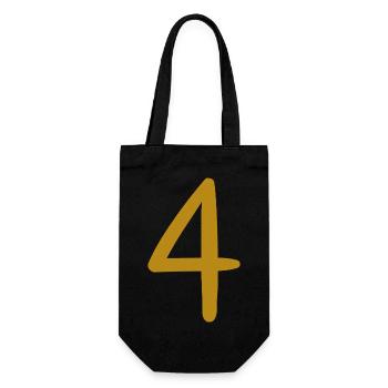 4 - Geschenkbeutel für Flaschen - Schwarz - Vorne