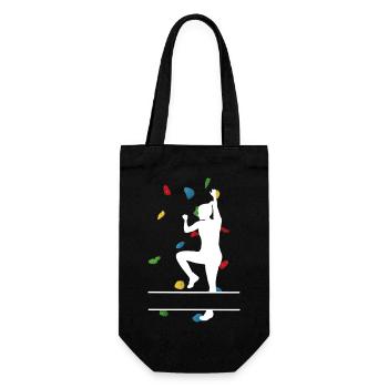 Climbing Wall Woman White – Custom Boulder - Gift Bag for Bottles - black - Front