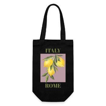 Italien Rom Urlaub Strand Zitronen Rom Mode - Geschenkbeutel für Flaschen - Schwarz - Vorne