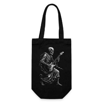 Skeleton Rock Gitarre - Geschenkbeutel für Flaschen - Schwarz - Vorne