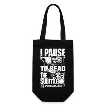 Horror Therapy Cheaper Than Reality - Gift Bag for Bottles - black - Front