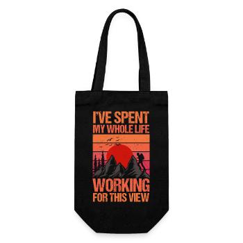 Hiking Mountain Trail Backpacking Outdoors Retired - Gift Bag for Bottles - black - Front