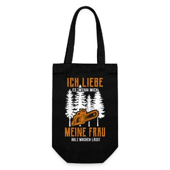 Holz machen - Geschenkbeutel für Flaschen - Schwarz - Vorne