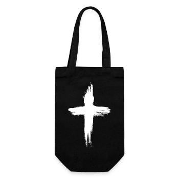 Christen Kreuz - Geschenkbeutel für Flaschen - Schwarz - Vorne
