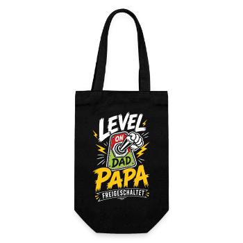 Level Vater freigeschaltet - Geschenkbeutel für Flaschen - Schwarz - Vorne