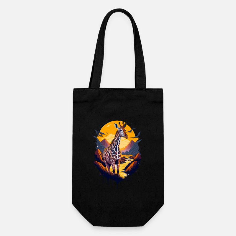 beautiful abstract giraffe - Gift Bag for Bottles - black