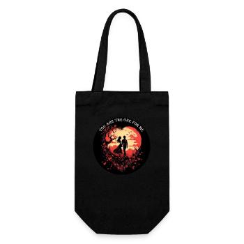 Valentine's Day - You Are The One For Me - Gift Bag for Bottles - black - Front