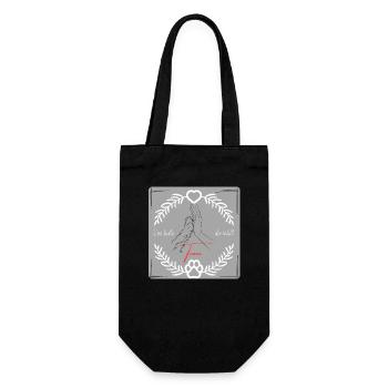 Das beste Team der Welt! / Pfote & Hand - Geschenkbeutel für Flaschen - Schwarz - Vorne