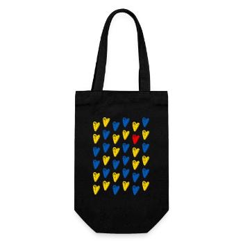 Dear hearts for Ukraine - Gift Bag for Bottles - black - Front