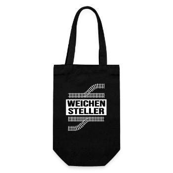 Railway "switchman" locomotive model railway - Gift Bag for Bottles - black - Front