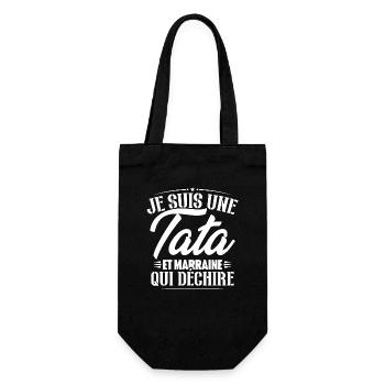 Je suis une tata et marraine qui déchire - Sac à bouteille - noir - Devant