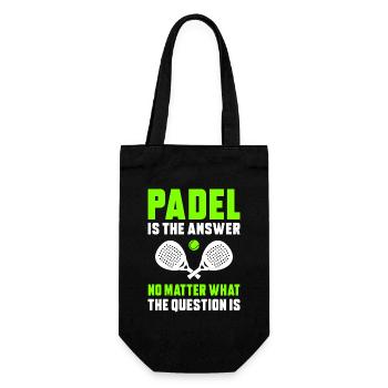 Padel egal - Geschenkbeutel für Flaschen - Schwarz - Vorne
