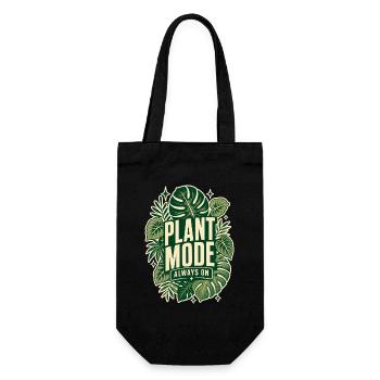 Plant Mode Always On – Monstera Design - Geschenkbeutel für Flaschen - Schwarz - Vorne