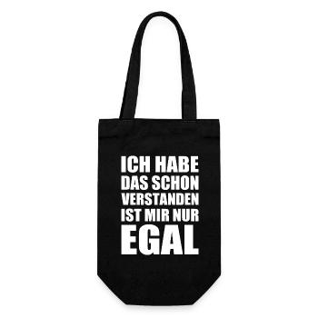 ich habe das schon verstanden ist mir nur egal - Geschenkbeutel für Flaschen - Schwarz - Vorne