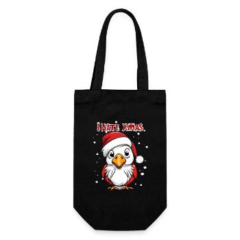 Ich hasse Weihnachten Lustiger Vogel - Geschenkbeutel für Flaschen - Schwarz - Vorne
