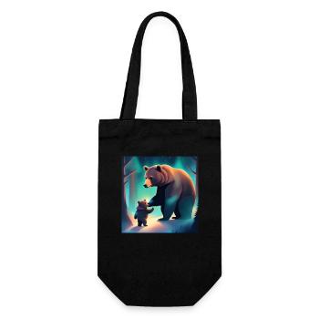 Mama and Baby Bear - Gift Bag for Bottles - black - Front