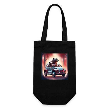 A Bear Family Road Trip (AI) - Gift Bag for Bottles - black - Front